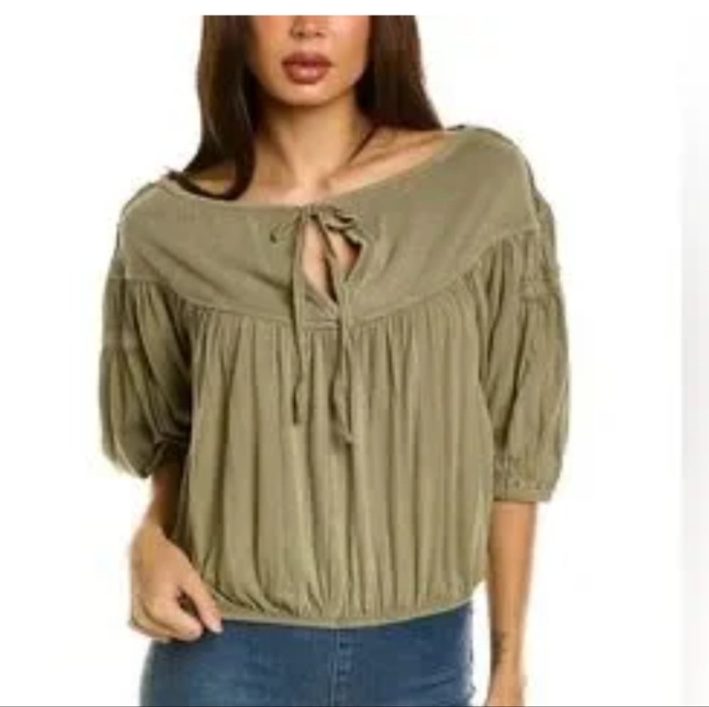 Free people Top Olive Green Top